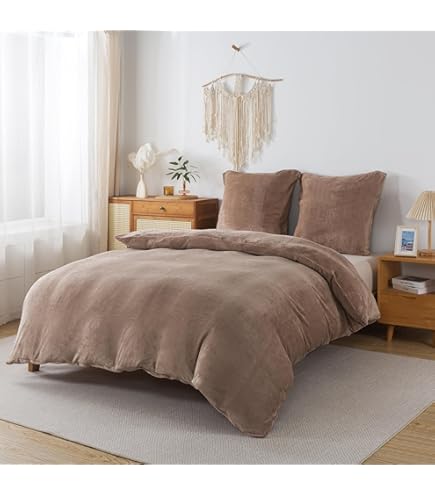 Lanqinglv Ropa De Cama De Felpa De 200 X 220 Cm, Forro Polar Caqui, Franela Mullida, Ropa De Cama De Invierno Sherpa, Cálido Tacto De Cachemira, Funda Nórdica Acogedora Con Cremallera Y