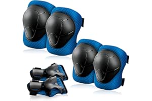 BOSONER Knieschoner Kinder Schoner Inliner Protektoren: [6er Set] Schützer Inline Skates Kinder Knieschützer Skateboard SchutzausrüStung Knie und Ellenbogenschützer für Kinder und Jugendliche