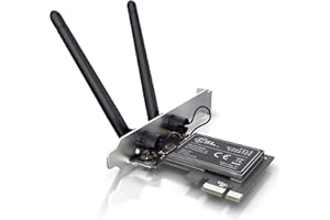 CSL-COMPUTER CSL - WLAN Netzwerkkarte 2,4 Ghz PCIe - 300 Mbit s WiFi Adapter Karte - 2 Externe 2dbi Antennen - platzsparend für PC Einbau - WEP WPA und WPA2 Verschlüsselung – PCI Express - Windows 10, 11
