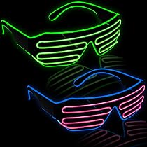 SOUTHSKY Lunettes LED Éclairage Neon - Blanc+Violet Pour Fête, Cosplay Et Halloween
