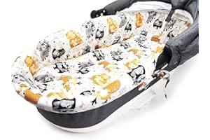 MILLALU Baby Pram Pushchair Stroller Buggy Soft Cotton Insert with Mattress for Gondola/Carrycot (Forest Family)