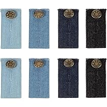 Set Di 8 Estensori Per Vita Jeans - Bottoni Elastici In Metallo Per Allargare Pantaloni E Gonne (blu) - Foto 4