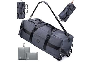 SUCIKORIO Torba Podróżna Na Kółkach Duża 85L 3 W 1 Torba Podręczna Z Organizerem Do Walizki 78x33x32cm Wodoodporny Plecak Podróżny Oxford 2 Rolls XL Plecak Walizka Z Uchwytami Do Podróży, Weekendów