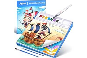 JoyCat Livre de coloriage avec peintures à l'eau pour tout-petits de 3 à 8 ans, kit de peinture aquarelle, pour arts et bricolage, jouet éducatif, cadeau d'anniversaire pour garçons et filles