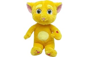 RELSY Gatto Zenzero Parlante Peluche Gato, Gatto Zenzero Teddy, Talking Tom and Friends Gatto Zenzero Peluche Interattivo Talkback Peluche Gatto 25 cm di altezza