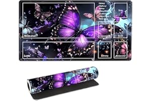 FQSXFIFN for MTG Playmat with Zones Storage Bag,for TCG Playmat and Playing Card Mat for Magic Board Games, Butterflies Non Slip Stitched Edges Game Mat, Rollable Foldable Card Playmats