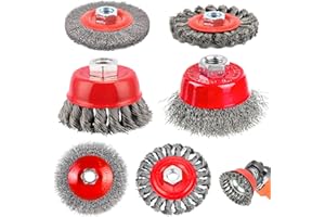 XMSZQU 6 pièces M14 Brosse Metallique pour Perceuse Meuleuse, Brosse Metallique Perceuse en Diamètre 75 mm Et 100 mm, Brosse Visseuse pour Le Ponçage et Le Dérouillage de La Peinture