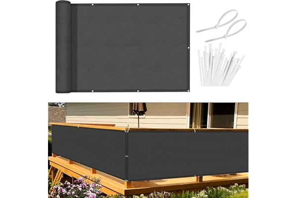 Sunnylaxx Balcon Privacidad 90x400cm Antracita, Pantalla De Privacidad Balcon Protección PES, Incluye Bridas para Cables