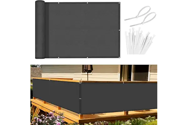 Sunnylaxx Balcon Privacidad 120x600cm Antracita, Pantalla De Privacidad Balcon Protección PES, Incluye Bridas para Cables