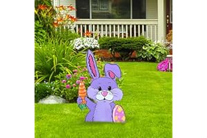 GLÜCKSVOGEL Osterhase Osterdeko Hase Gartendeko Figur Vintage Deko Frühling Gartendeko Metall Ostereier Osterdeko Ostern Gartenstecker Hasen Figuren Draußen Deko Ostern Geschenke Deko für (XD-A, One Size)