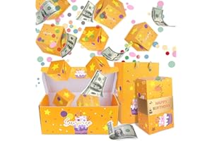 SelfTek Pudełko niespodzianka – pudełko na prezent urodzinowy z składanym Bounce Surprise, skokowe pudełko na prezent pop-up, stwórz najbardziej zaskakujący prezent