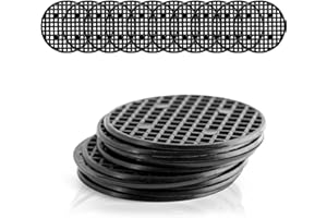 HappySeed Set de 10 Grilles de Drainage en Plastique, Noir - Grille de Drainage Ronde pour Coupe Bonsai, Pot de Fleurs ou jardinière - ⌀ 5,5 cm