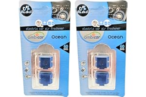 KEEP YOUR ESSENCE AMBICAR - Set 2 Recambios o Recargas Aromáticas para Ambientador de Coche. No incluye Difusor Eléctrico. Esencia Natural 0% Alcohol. Aroma Suave y Limpio. Fragancia OCEAN