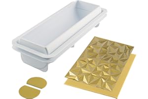 Silikomart 25.074.63.0065 Kit Moule à bûche Diamant, Silicone, Blanc, 25 x 8 x 6,7 cm