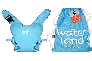 WaterLand Baby Carrier Innovative Carrier Seat for Water and Land Light Blue - Waterproof Chest Strap for Toddlers with Adjustable Straps, Lightweight Carry Seat for Pool and Beach