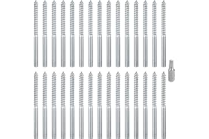 QIWUHAI 30 szt. śrub wieszakowych M6 Torx, śruby z podwójnym łbem, śruby kołkowe z podwójną końcówką, metalowy wieszak na kołki, gwintowane śruby do drewna i śruby maszynowe do drewnianych nóżek meblowych (M6