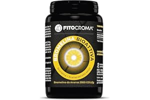 FITOCROMA® Bromelina Forte Drenante naturale, 120 Capsule da 500mg, Estratto Sinergico, Drenante Funzionale, Cellulite, Microcircolo e depurazione, Alta Biodisponibilità
