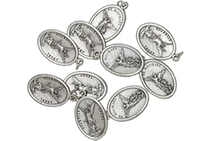 lazzaro italy Médaille Saint Michel Archange et Ange gardien plaqué argent - 10 medailles