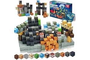 GOODY KING Magnetische Bausteine Magnetic Blocks Bauen Mine Dunkle Burg Magnet Welt mit 60pcs Magnetwürfel Montessori Spielzeug für Kinder ab 4 5 6 7 Jahre Weinachten Geburtstag Geschenk für Jungen Mädchen