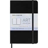 Moleskine yaratıcı not defteri, sulu boya not defteri, cep, A6, 200 g sulu boya kağıdı, sert kapak, siyah. Cep/A6