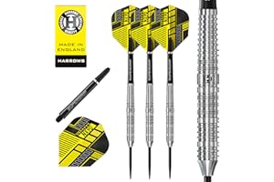 Zestaw rzutek równoległych HARROWS NX90 I Profesjonalne rzutki z końcówką ze stali wolframowej 90% 22 g, 23 g, 24 g i 26 g Pro Darts I Zestaw 10 szt. z czarnymi trzonkami Supergrip Midi