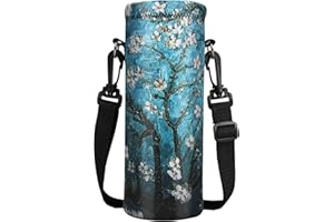 Water Bottle Carrier Bag Case, ToLuLu Insulated Neoprene Water Bottle Holder Pouch Cover 750ML with Adjustable Shoulder Strap, For Stainless Steel/Glass/Plastic Bottles,Sport Drinks, Van Gogh Painting