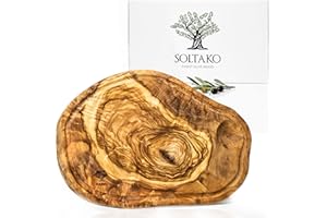 SOLTAKO Tagliere in Legno d'Ulivo Rustico - Tagliere da Cucina per Formaggi Rustici - Tagliere Professionale Grande - Tagliere per Salumi, Aperitivo, Carne, Verdure, Pizza