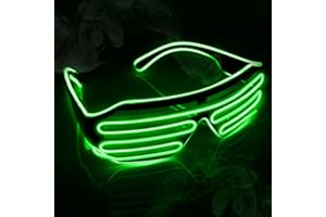 lumous rola Led Glasses Light up El Wire Rave Shutter Glasses, Glow In Dark Flashing Led Sunglasses, Luminous Glasses For Parties, EDM, Halloween RB01 PATENTED