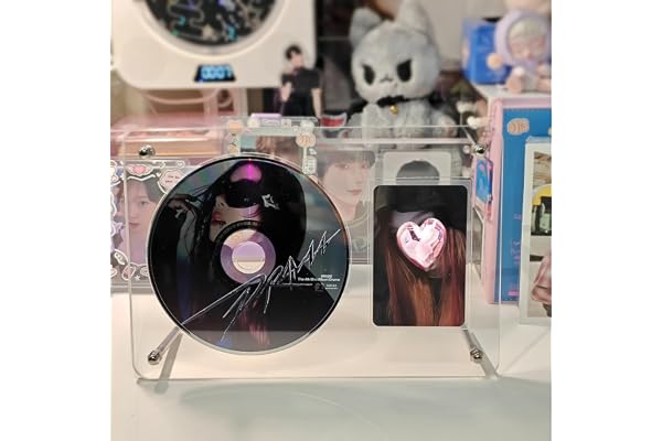 MSLSOZ Fotokortshållare – klar akryl CD- och fotokortsdisplaystativ, Kpop-kort utställningsstativ för din favorit, ram passar
