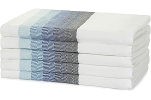 Sticky Toffee 100% Baumwolle Geschirrtücher, Blau Herringbone 5 Packung von Küchentüchern | 50 x 70 cm | blau | Absorbent Restaurant Bar Glasküchentücher
