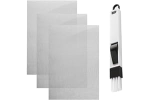 DIVONO 3Pcs Grille Maille Filtration Feuilles Mesh Maille Métallique Filtre Wire Mesh Maille Métallique with 1Pcs Goupillon Nettoy Grillage Fine Maille Grille anti insecte(argent,size:11.81 x 8.27inch)