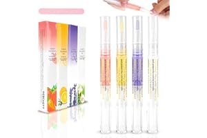 MESCHETT Penna per olio per cuticole per la cura delle unghie,penna per olio per unghie 4PCS con ingredienti naturali,olio per cuticole per unghie,cuticola per olio per unghie per riparare screpolata