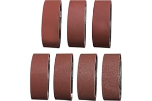 Sruhrak Bandes Abrasifs 75X610 mm-Grains 2 X 40/60/80/120/180/240/400 Bande de Ponceuse pour le Ponçage, le Polissage et le Dépoussiérage, Idéale pour le Bois (14 Pièces)