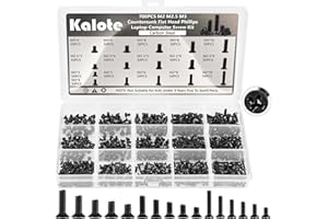 KALOTE Laptop Screws Kit, 700Pcs Black Laptop Notebook Computer Replacement Screws Assortment Kit, M2 M2.5 M3 Carbon Steel Flat Head Phillips Mini Set for Lenovo Toshiba HP IBM Dell Sony