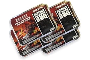 NOVOSTYL Disposable Portable BBQ Grill Tray - Pack of 4 Instant Light Charcoal Barbecues Grill Tray for Garden BBQs, Camping BBQ, Fishing or Picnic Set