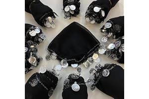 ERYA 10x einfarbig Halay Mendili Set Tanztücher Dügün Hochzeit Verlobung Kina Mendil Nisan Dügün türkische Hochzeit (Schwarz)