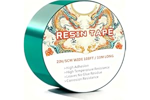 Allisway Ruban Adhésif en Résine, Ruban de Démoulage, Green Craft Bande pour Projet D'art en Résine, Table de Rivière, Résistance aux Hautes Températures, Facile à Décoller, 5 cm x 33 m/ 2 IN x 108 Ft