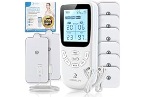 SUPER PACK UTENSILIFY® Electroestimulador Muscular 3 EN 1 PREMIUM | 6 Electrodos Para Tens + 2 Electrodos Fisioterapia | 36 Modos + 20 Niveles de Intensidad | Estimulador Muscular | Tens | EMS | Mass