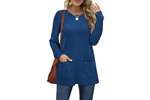 Aokosor Long Sleeve Tops Women Lightweight Jumpers Ladies Sweatshirts with Pockets