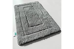 ‎KARAT KARAT Atlantis Bath Mat - Extra Fluffy & Quick-Drying - Bathroom Rug with Non-Slip Back - Bath Mat Shower Mat (60 x 100 cm, Dark Grey)