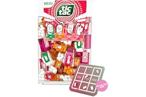SWEET BUDDIES TicTacToe Travels Set de voyage - 60 mini-boîtes de 3,8 g, fraise, menthe & orange avec jeu TicTacToe - Mini bonbons, idéal pour les anniversaires d'enfants, gadgets & cadeaux publicitaires