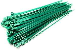 TR TIES Nylon Plástico Bridas Largo y Ancho Extragrande bridas blanco y negro envoltura - Verde, 4.8mm x 200mm