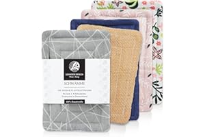 ‎LEANDER DESIGN HOME . LIVING Leander Design® Spülschwamm nachhaltig im Set 9x13cm – Naturschwamm aus Baumwolle und Jute Handgearbeitet – haltbarer Küchenschwamm (bunt, 4)
