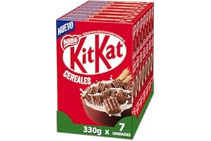 KIT KAT Cereales Nestlé KitKat Cereales, Cereales de Trigo Integral y Maíz Recubiertos con Chocolate con Leche, 7 Paquetes de 330 g
