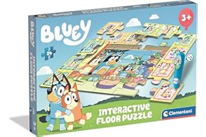 Clementoni - Puzzle Interactivo de Bluey para Suelo - 24 Piezas, Pen Interativa, Desarrollo Autonomía y Concentración, 3+ Años, 62x42 cm, 16689