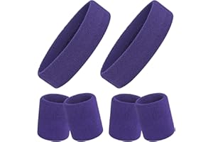 ONUPGO Zestaw opasek przeciwpotnych, sportowa opaska na nadgarstek, 6 szt., opaski dresowe, frotte, opaska na nadgarstek, opaska przeciwpotna, odprowadzająca wilgoć, pochłaniająca pot, opaska na głowę