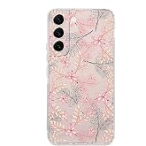 PrintiFy Samsung Galaxy S22 Kamera Korumalı Kapak Floral Kırmızı Tasarımlı Şeffaf Kılıf