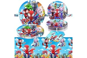 TOCAVE Geburtstagsdeko Kinder, 41 Stück Partygeschirr Set, Geburtstag Party Supplies, Geburtstagsdeko, Servietten Tischdecke