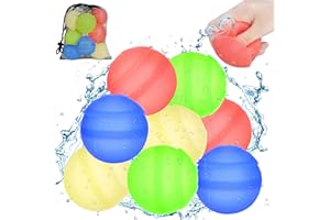 NALIKOSTY Palloncini d'acqua Riutilizzabili, 8PCS Giochi d'acqua per Bambini, Bombe d'acqua Riutilizzabili per Bambini Adulti, Bombe d'acqua in Silicone per Parco Acquatico, Giochi all'aperto, Feste Estive
