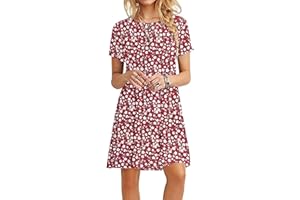 MOLERANI Summer Dresses for Women UK Casual T-Shirt Dress Short Sleeve Ladies Beach Dress
